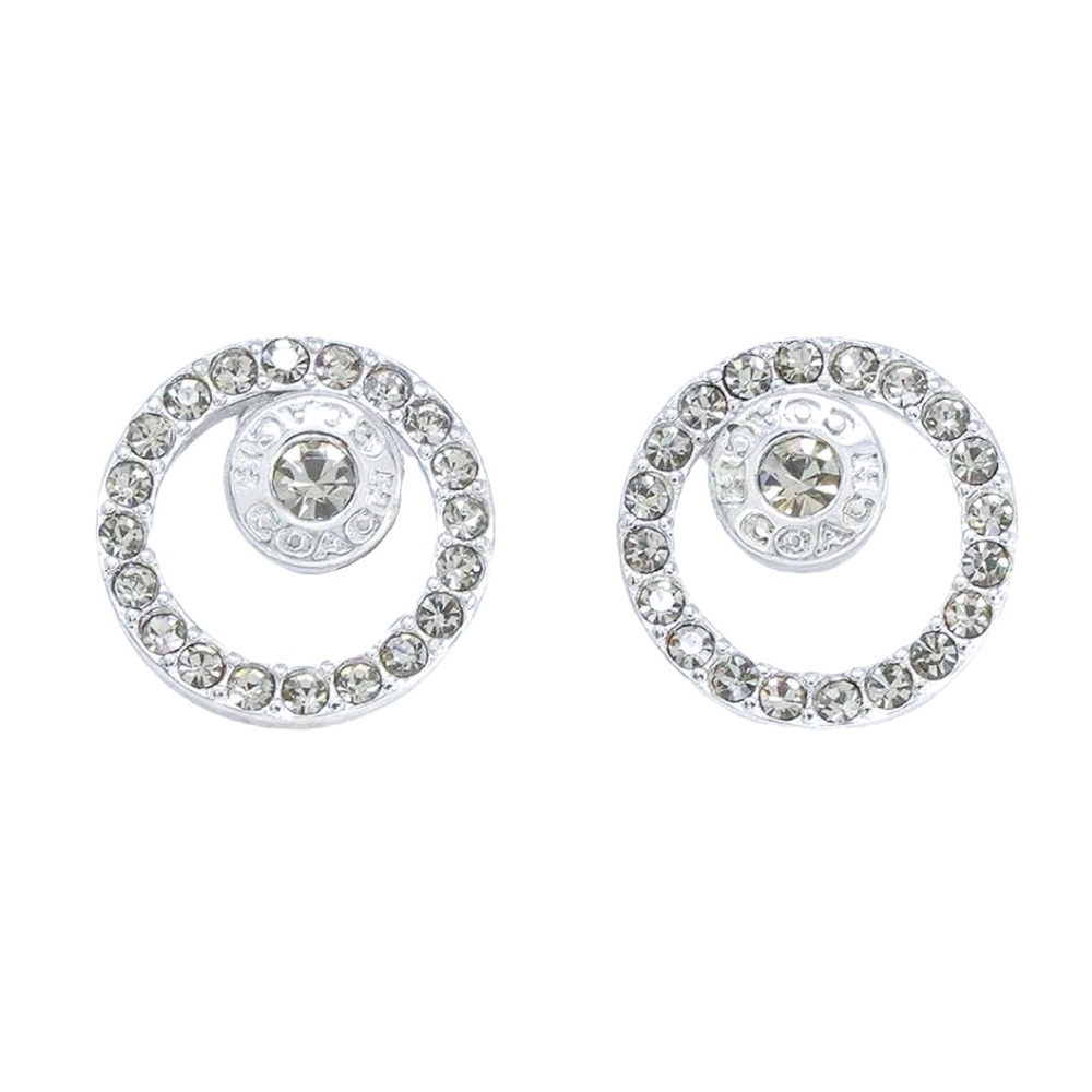 Coach Halo Pave Stud Earrings